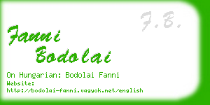 fanni bodolai business card